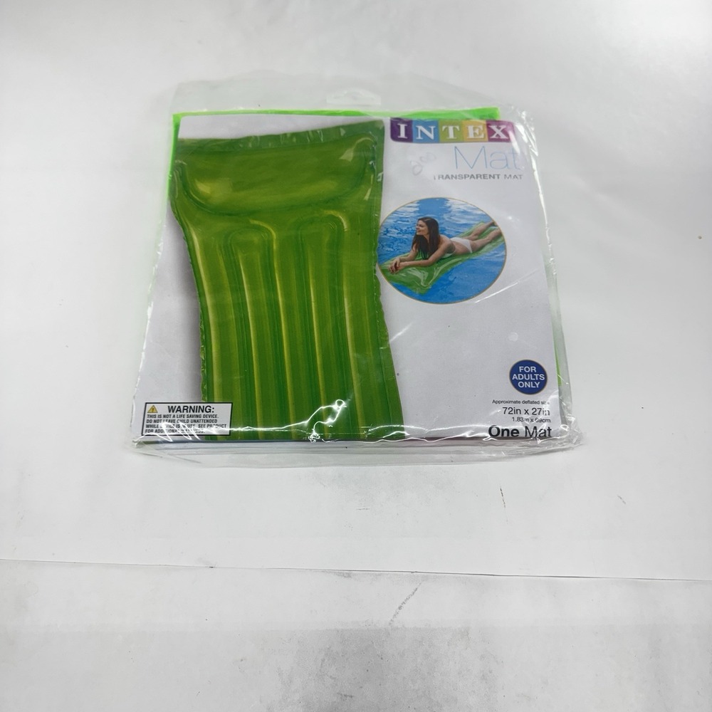 Intex 72"x27" Pool Mat, Float Swimming Inflatable Transparent  Green Adult New!